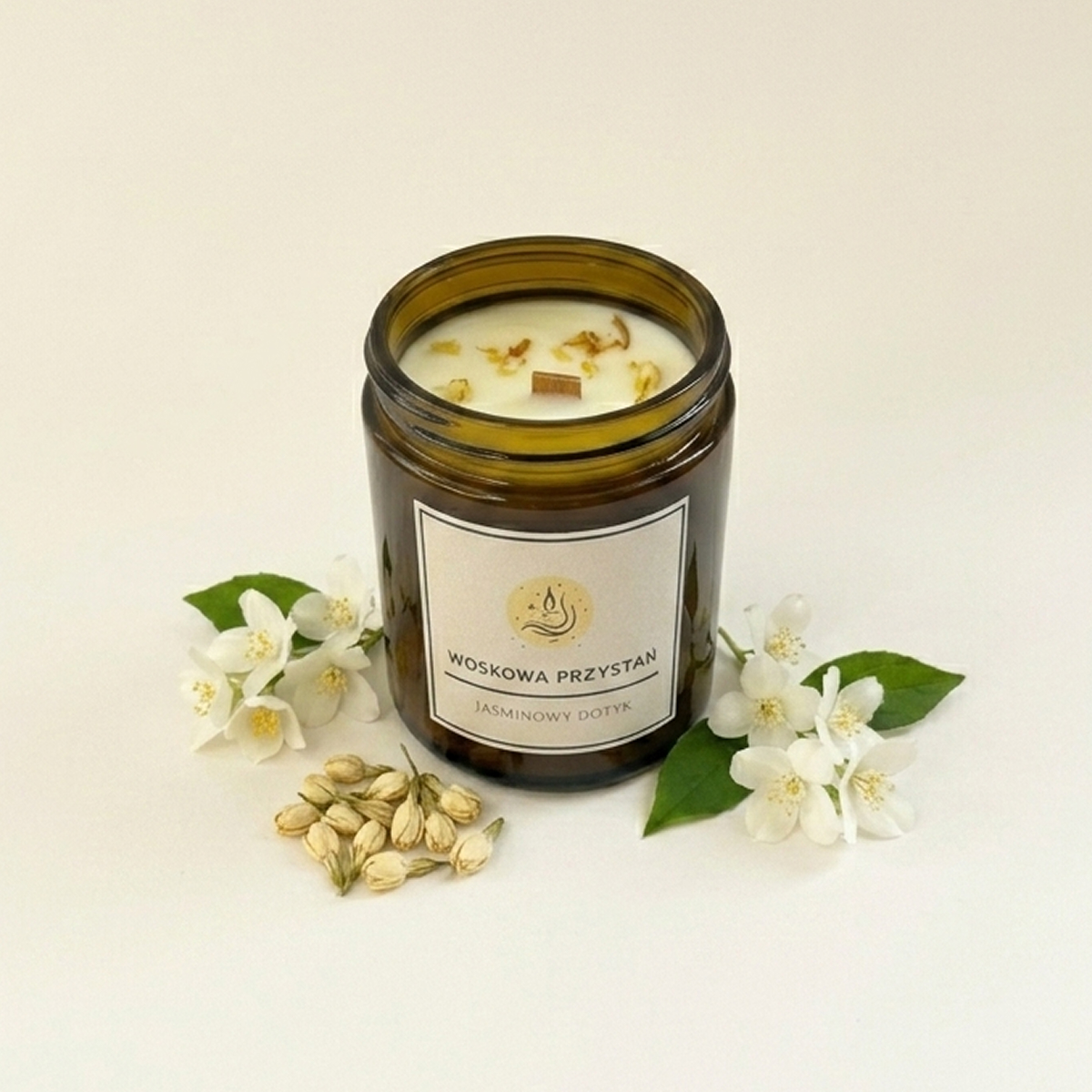 Świeca sojowa "Jaśminowy Dotyk" - Jaśmin | 180 ml