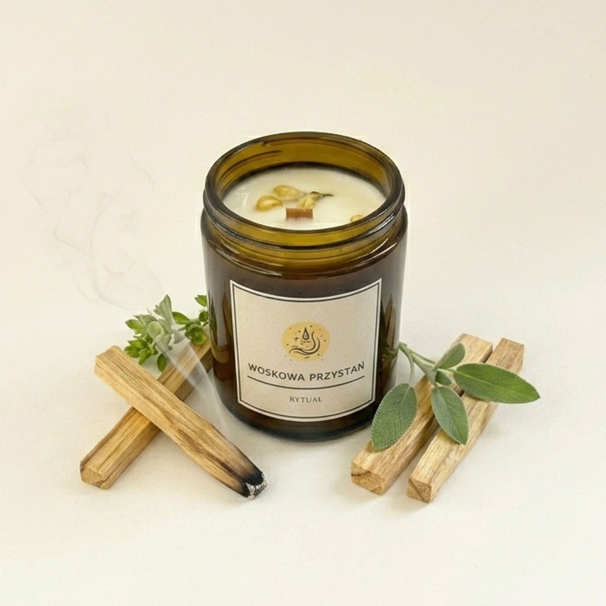 Świeca sojowa „Rytuał" – Palo Santo | 180 ml