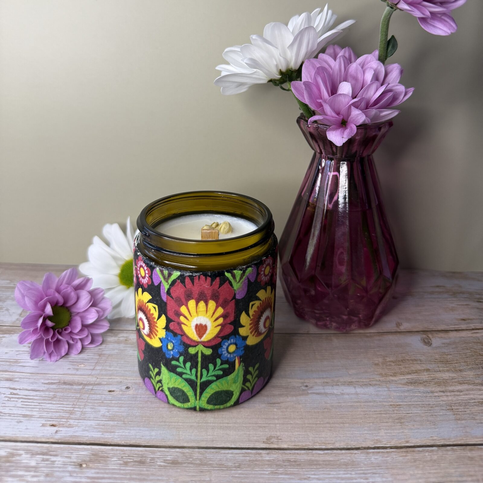 Świeca w słoiczku „Rytuał" – Palo Santo | 180 ml (decoupage) - obrazek 2