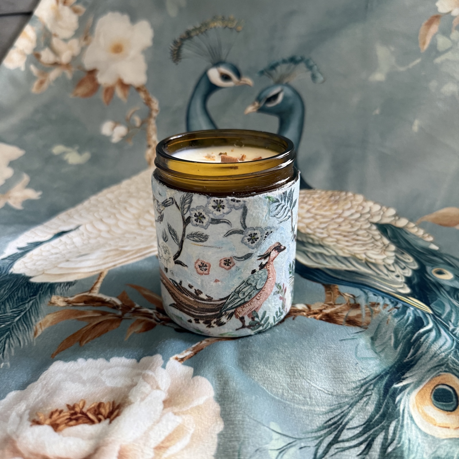 Świeca w słoiczku "Jaśminowy Dotyk" - Jaśmin | 180 ml (decoupage) - obrazek 4