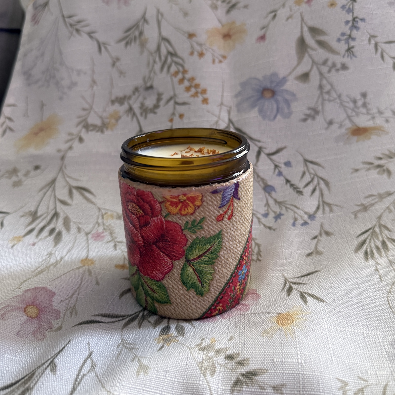 Świeca w słoiczku "Jaśminowy Dotyk" - Jaśmin | 180 ml (decoupage) - obrazek 3