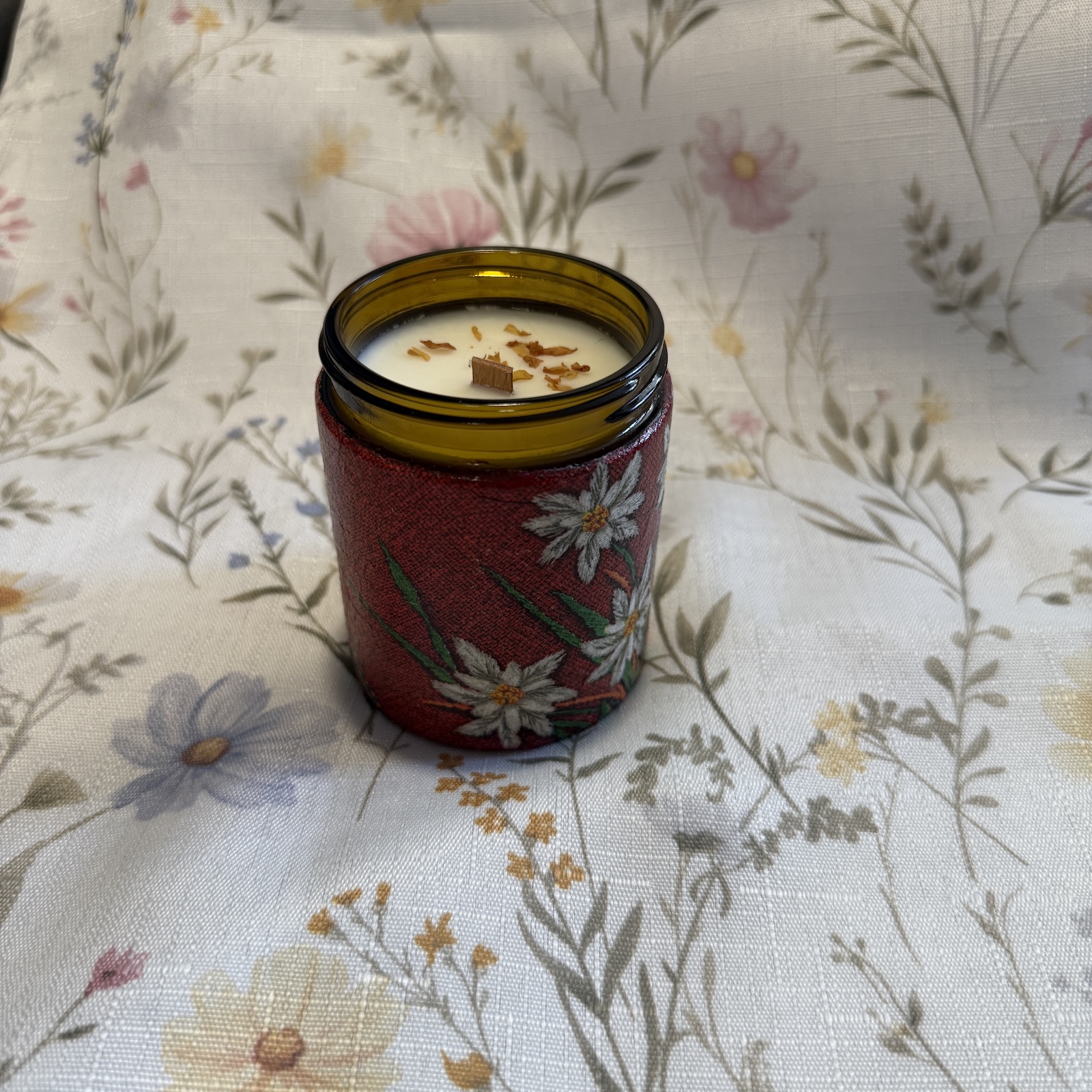 Świeca w słoiczku "Jaśminowy Dotyk" - Jaśmin | 180 ml (decoupage) - obrazek 5